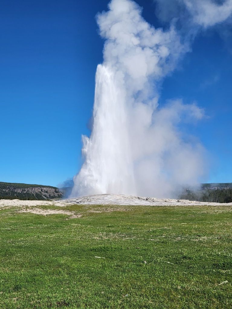 Old Faithful erupting