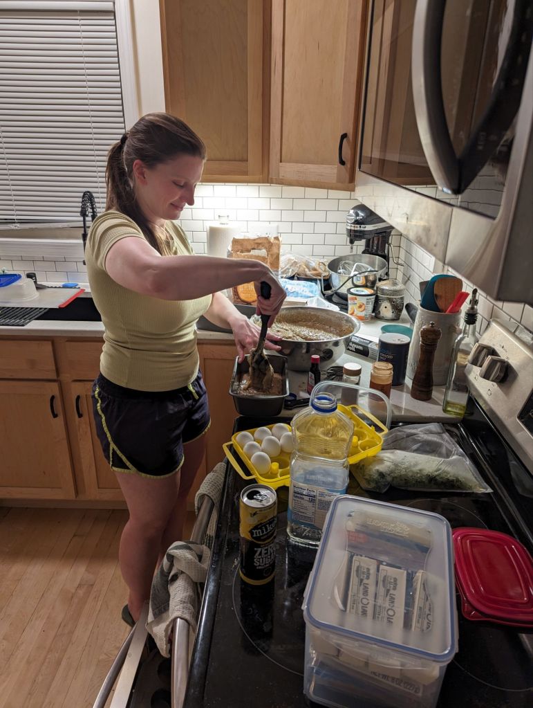 Molly baking muffins