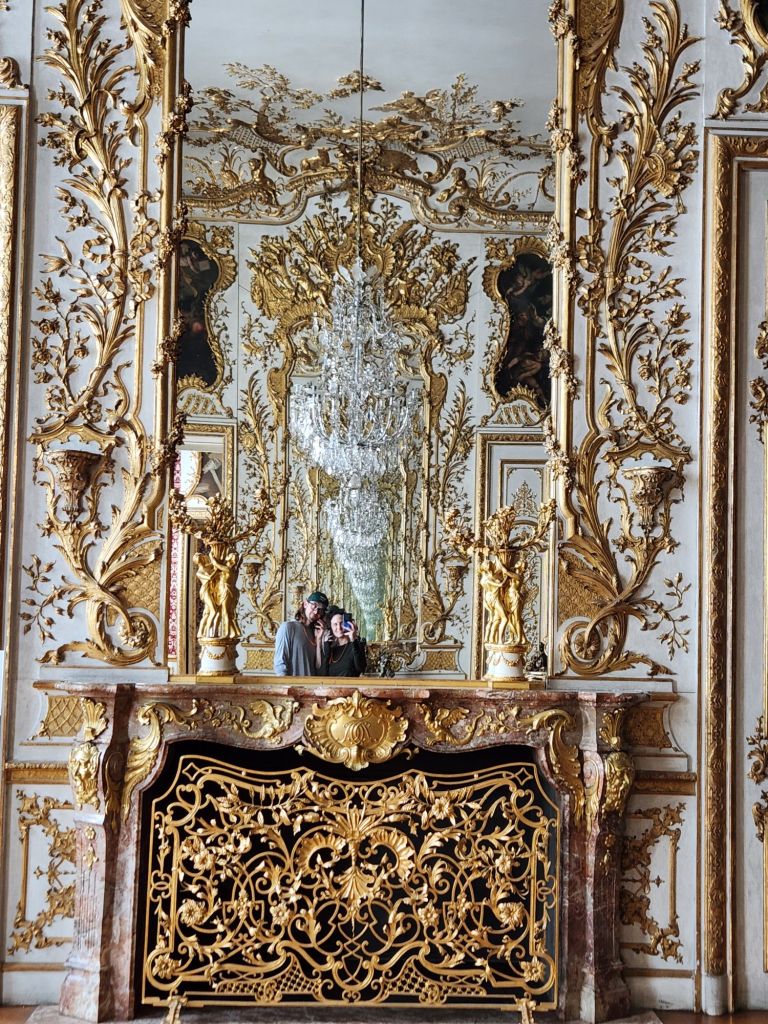 JD & Molly in the mirror.