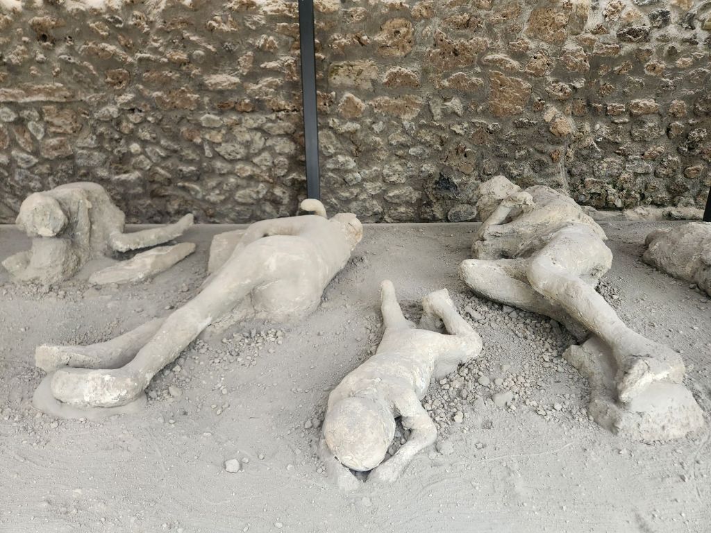 Casts of bodies found in the Garden of Fugitives