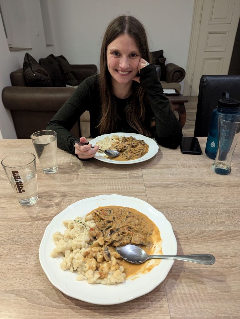 Molly with mushroom stew